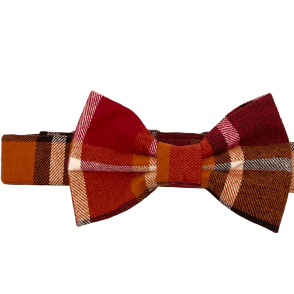 fall plaid adjustable dog collar (large)