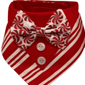 red peppermint tuxedo bandana