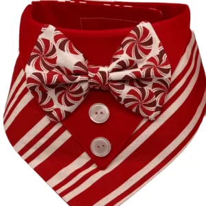 red peppermint tuxedo bandana