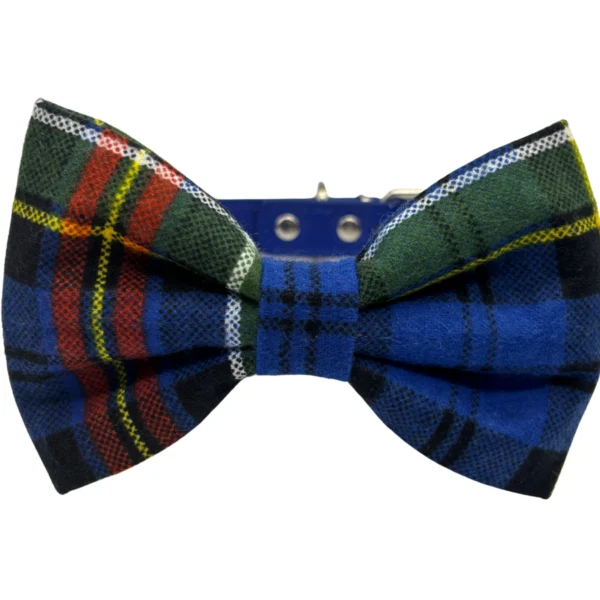 Colorful plaid bow tie with adjustable strap