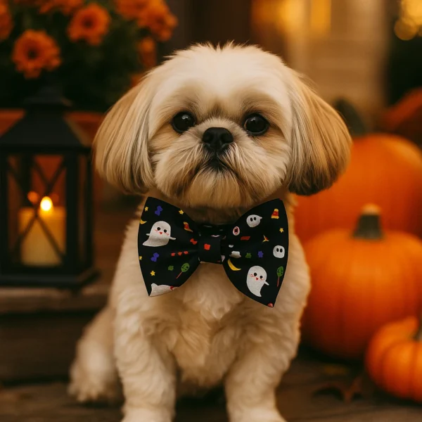 Boo Crew Halloween Bowtie Collar for Little Dogs - Image 2