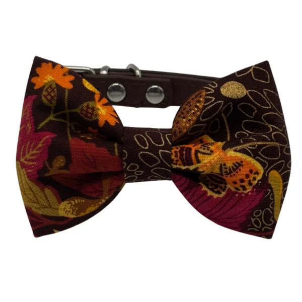 Fall-themed bow tie with floral pattern
