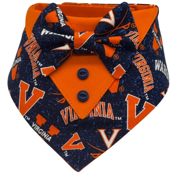 Virginia bow tie and collar with logos.