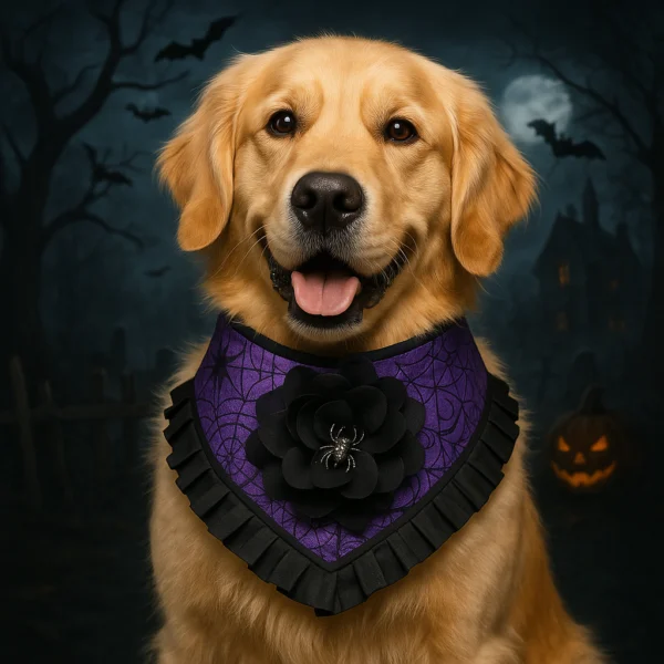Wicked Widow Halloween Dog Bandana - Image 2